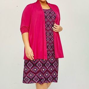 Catherines. Shift Dress & Jacket. 3/4 Sleeves. 4X